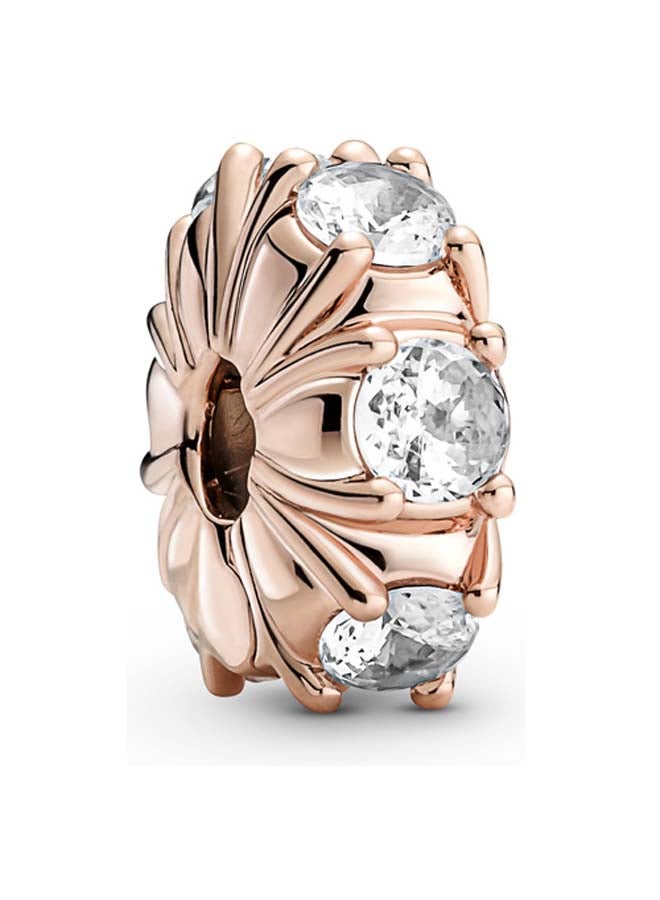 14K Rose Gold-Plated Clip with Clear Cubic Zirconia And Silicone Grip