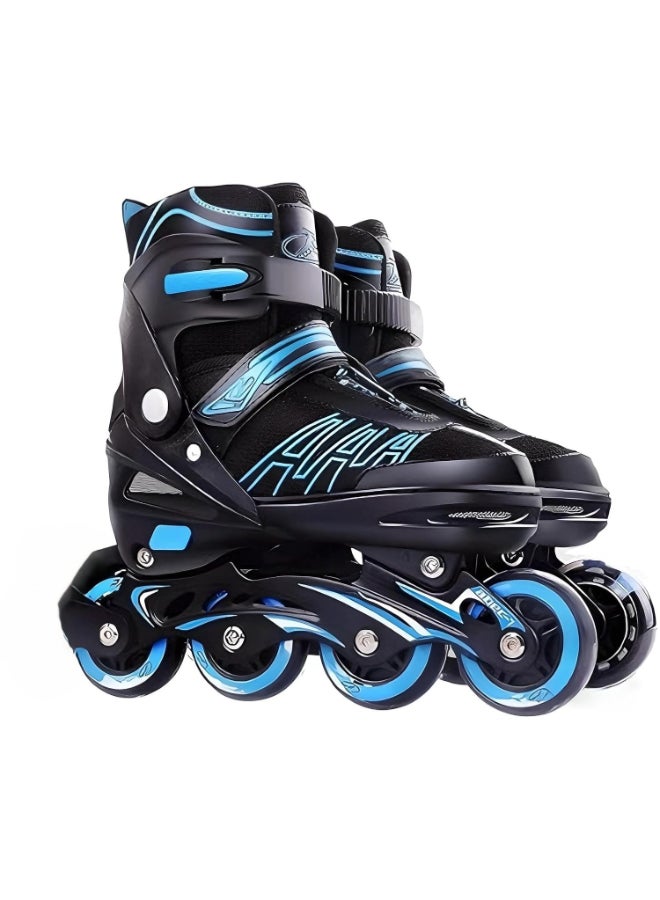 DEXO Inline & Roller Skates Shoes for Kids Youth and Adults, Adjustable inline Skates Shoes for Beginners Complete Set With Helmet and Protection, Medium - Image 1