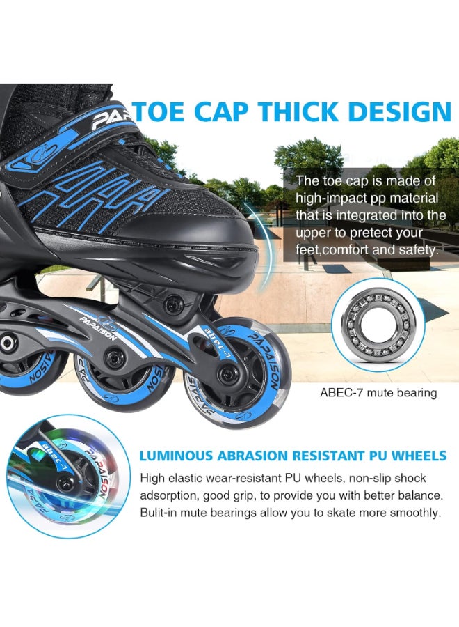 DEXO Inline & Roller Skates Shoes for Kids Youth and Adults, Adjustable inline Skates Shoes for Beginners Complete Set With Helmet and Protection, Medium - Image 3