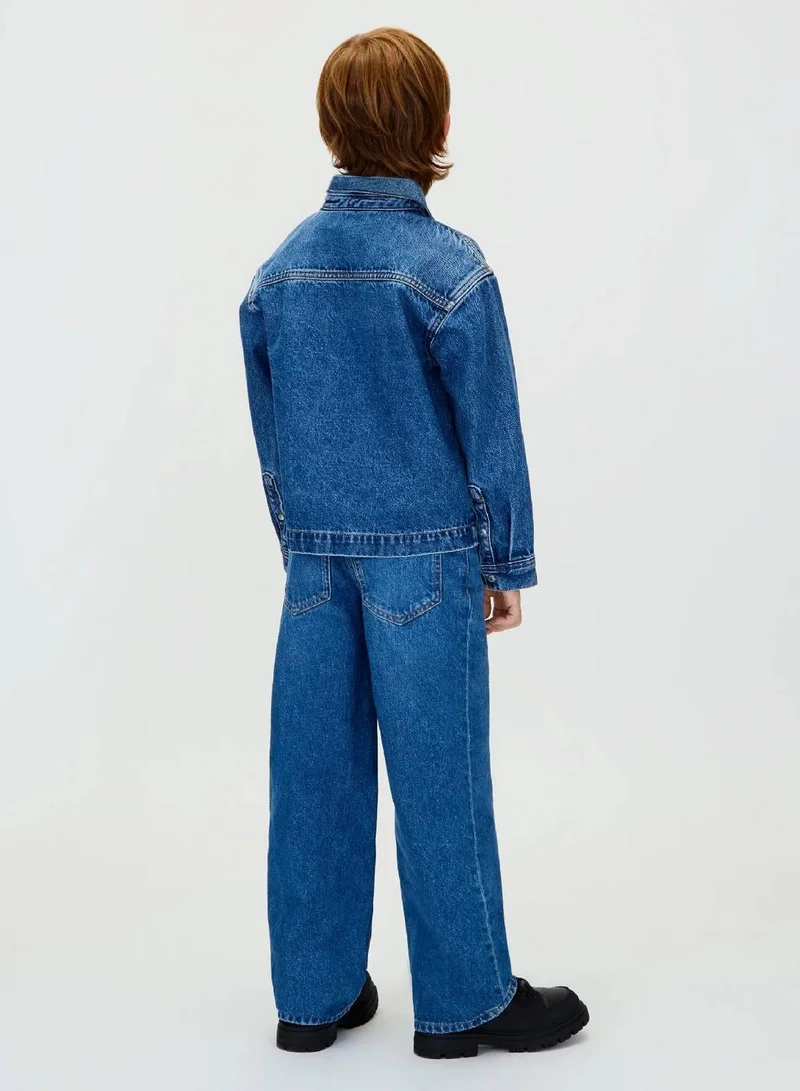 Calvin Klein Jeans Stone City Blue Cf Denim Overshirt for Men | Best Price UAE