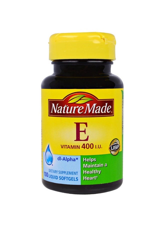 Nature Made Nature Made Vitamin E 180 mg (400 IU) dl-Alpha, Dietary Supplement for Antioxidant Support, 100 Softgels (Pack of 3) 