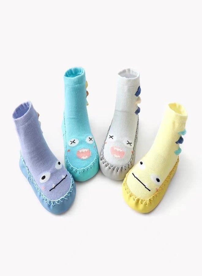 Richmen Non Skid Sock Shoes for Baby Boy Girls Soft Cotton Booties Old Toddler Breathable Indoor Outdoor Walking Slipper for Active Kids | All Season Wear | 3 Month to 24 Month (Blue12) - Image 4