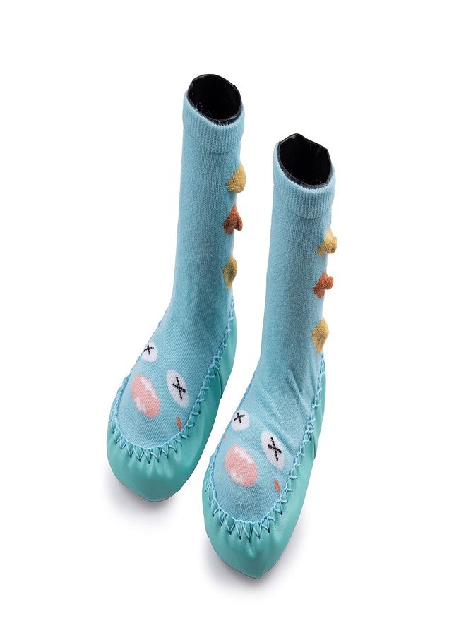 Richmen Non Skid Sock Shoes for Baby Boy Girls Soft Cotton Booties Old Toddler Breathable Indoor Outdoor Walking Slipper for Active Kids | All Season Wear | 3 Month to 24 Month (Blue12) - Image 3
