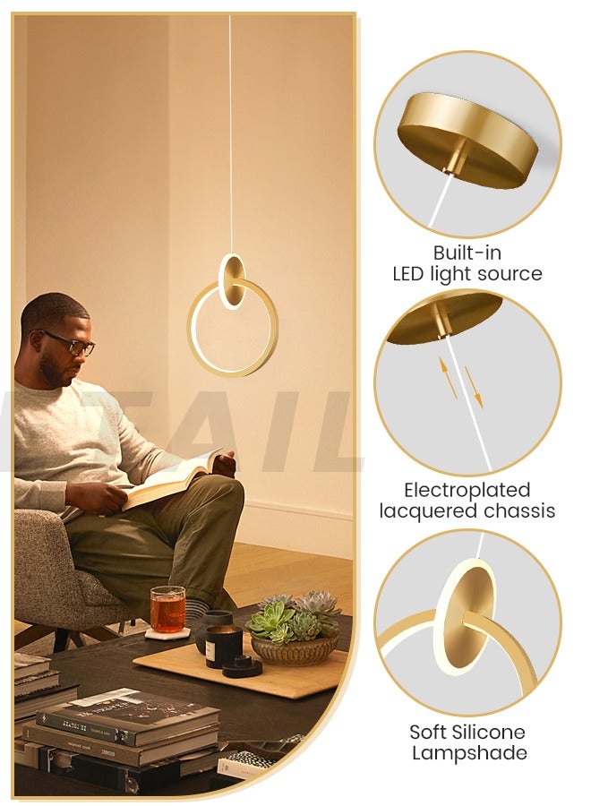 YATAI LIGHTING LED Hanging Ceiling Light Fixture - Color Changing, Adjustable Height & Three Dimming, Perfect for Bedroom, Living Room, Dining Room, Kitchen - Black Round Shape-14W - 3000K-6000K  - Image 4