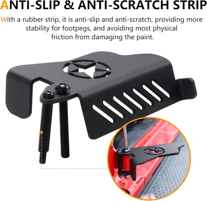 RERPRO Foot Pegs for Jeep Wrangler & Gladiator (2007-2022) - Metal Rest Pedals, 1 Pair Star - Image 3