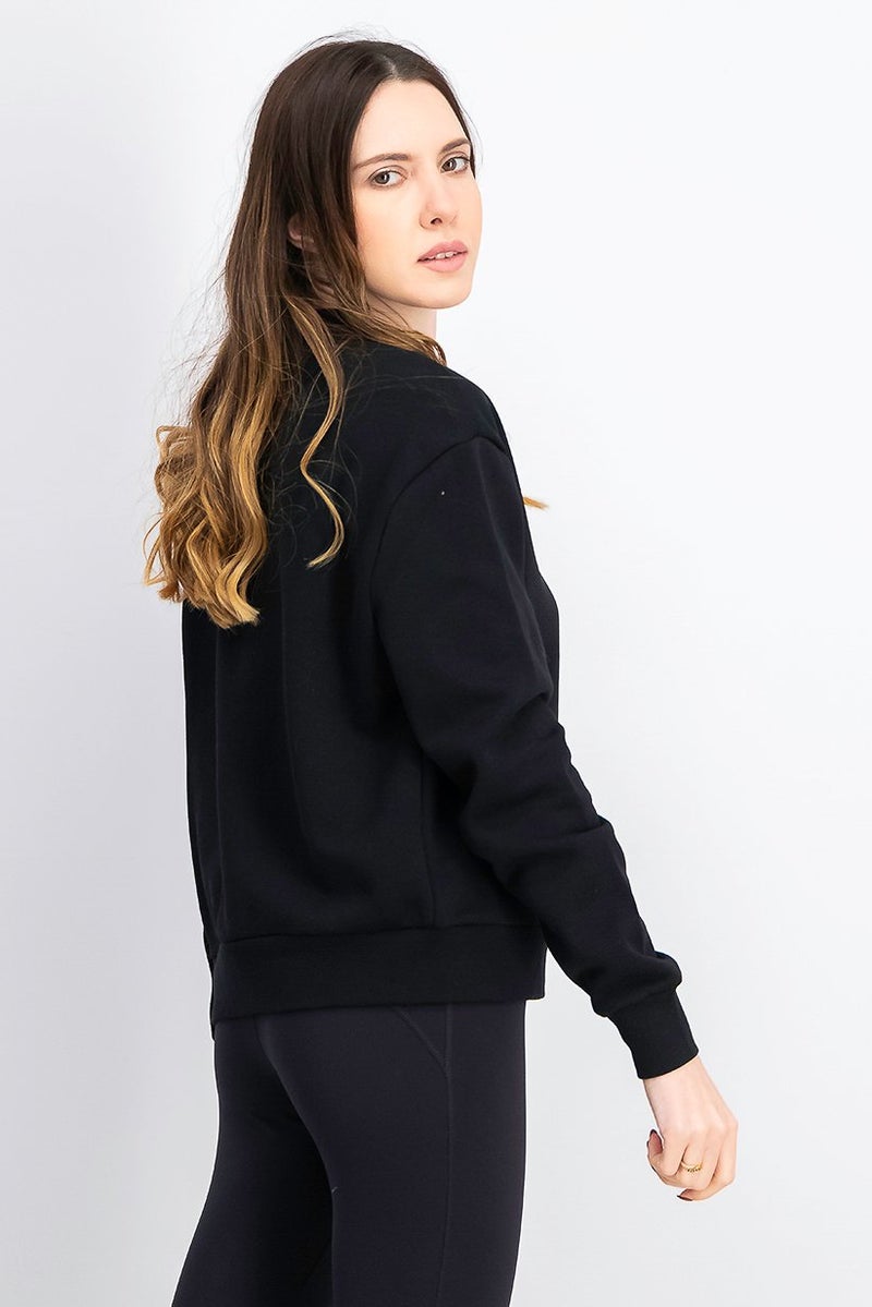 HIIT Women Sportswear Fit Training Sweatshirt, Black - Image 3