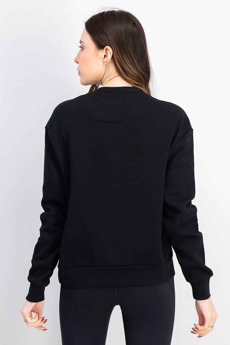 HIIT Women Sportswear Fit Training Sweatshirt, Black - Image 2