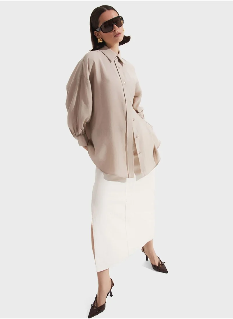 JUNE Tensel  Button Down Shirt