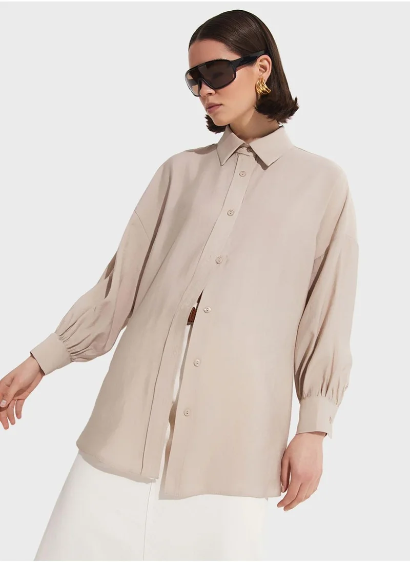 JUNE Tensel  Button Down Shirt