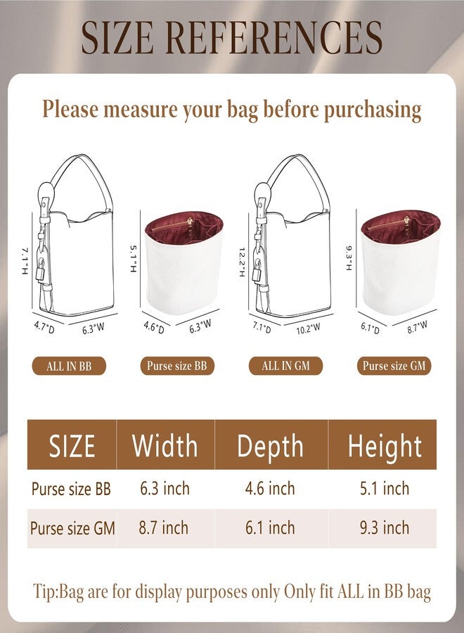 Doxo DupontPaper Handbag Organizer Insert for LV All In BB, Premium Water-Resistant All In BB Purse Insert with Zipper, Lightweight Tear-Resistant Storage Pouch Bags Shaper Divider for Luxury Handbags - Image 2