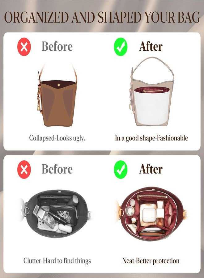 Doxo DupontPaper Handbag Organizer Insert for LV All In BB, Premium Water-Resistant All In BB Purse Insert with Zipper, Lightweight Tear-Resistant Storage Pouch Bags Shaper Divider for Luxury Handbags - Image 4