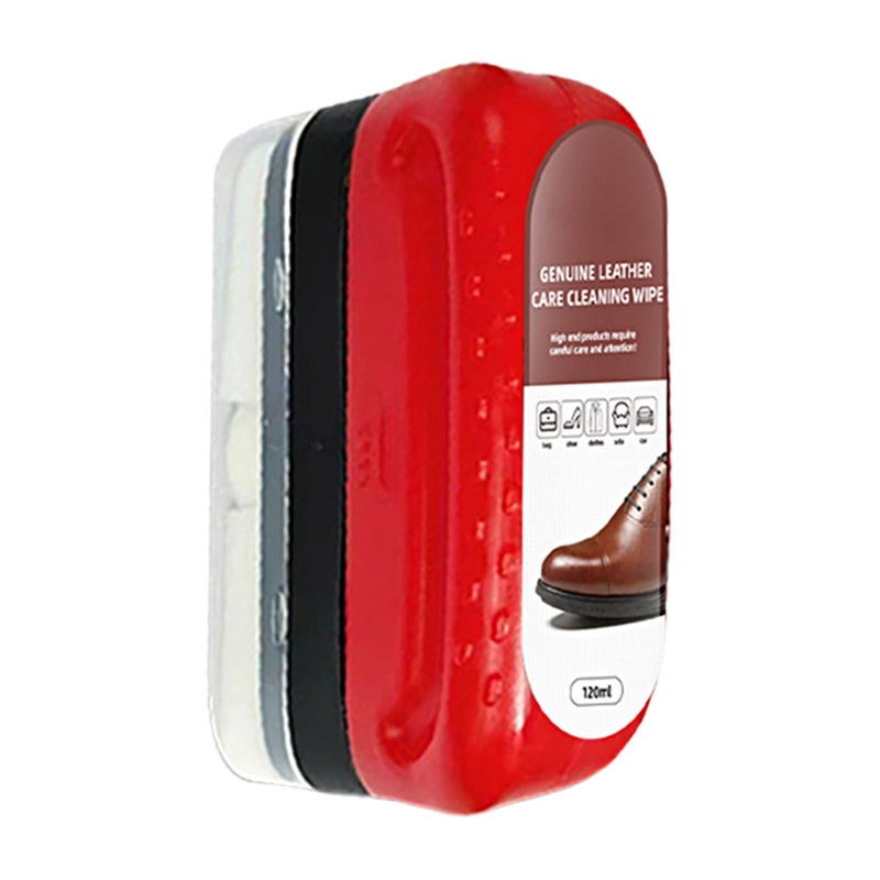 Leather Shoe Cleaner and Polishing Kit with 120ml Solution Brush for Travel Home Care - Image 2