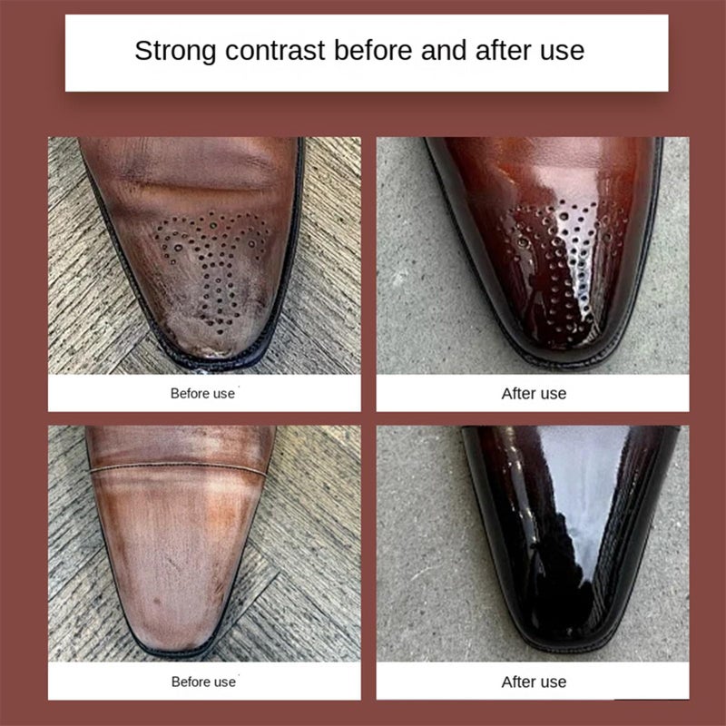 Leather Shoe Cleaner and Polishing Kit with 120ml Solution Brush for Travel Home Care - Image 5