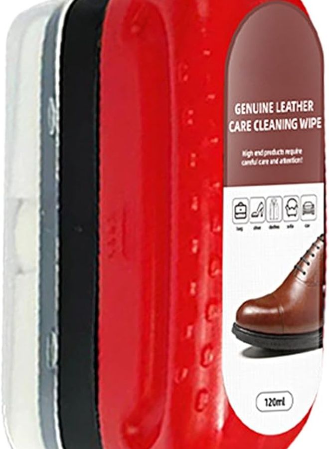 Leather Shoe Cleaner and Polishing Kit with 120ml Solution Brush for Travel Home Care - Image 1