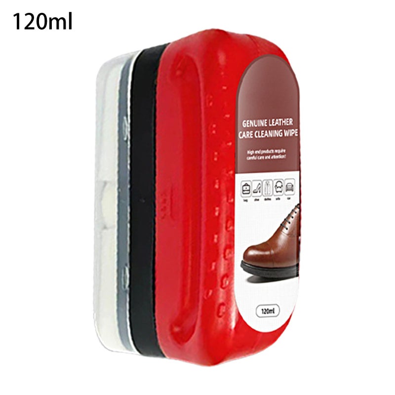 Leather Shoe Cleaner and Polishing Kit with 120ml Solution Brush for Travel Home Care - Image 3