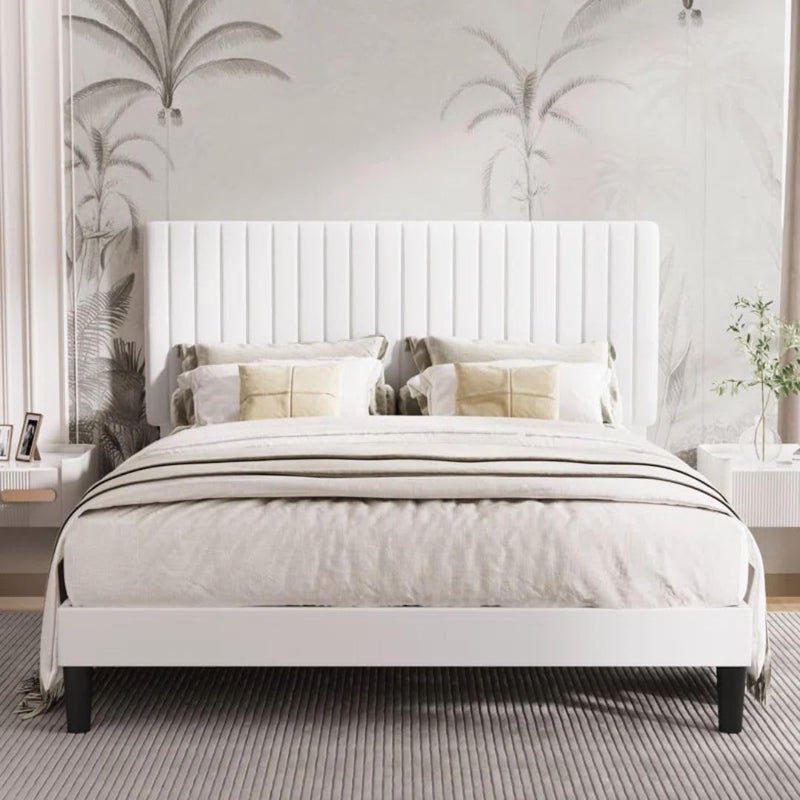 Comfynest Upholstered Platform Bed with Adjustable Headboard - Image 2