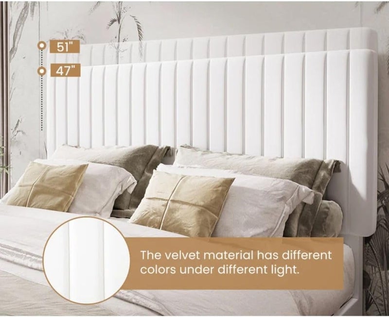 Comfynest Upholstered Platform Bed with Adjustable Headboard - Image 4