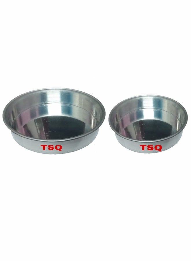 TSQ KITCHENWARE أدوات مطبخ TSQ: قوالب كيك دائرية من الألومنيوم مقاس 5 و 6 بوصات - لأفران الميكروويف في وضع الحمل الحراري - العبوة تحتوي على قطعتين - Image 1