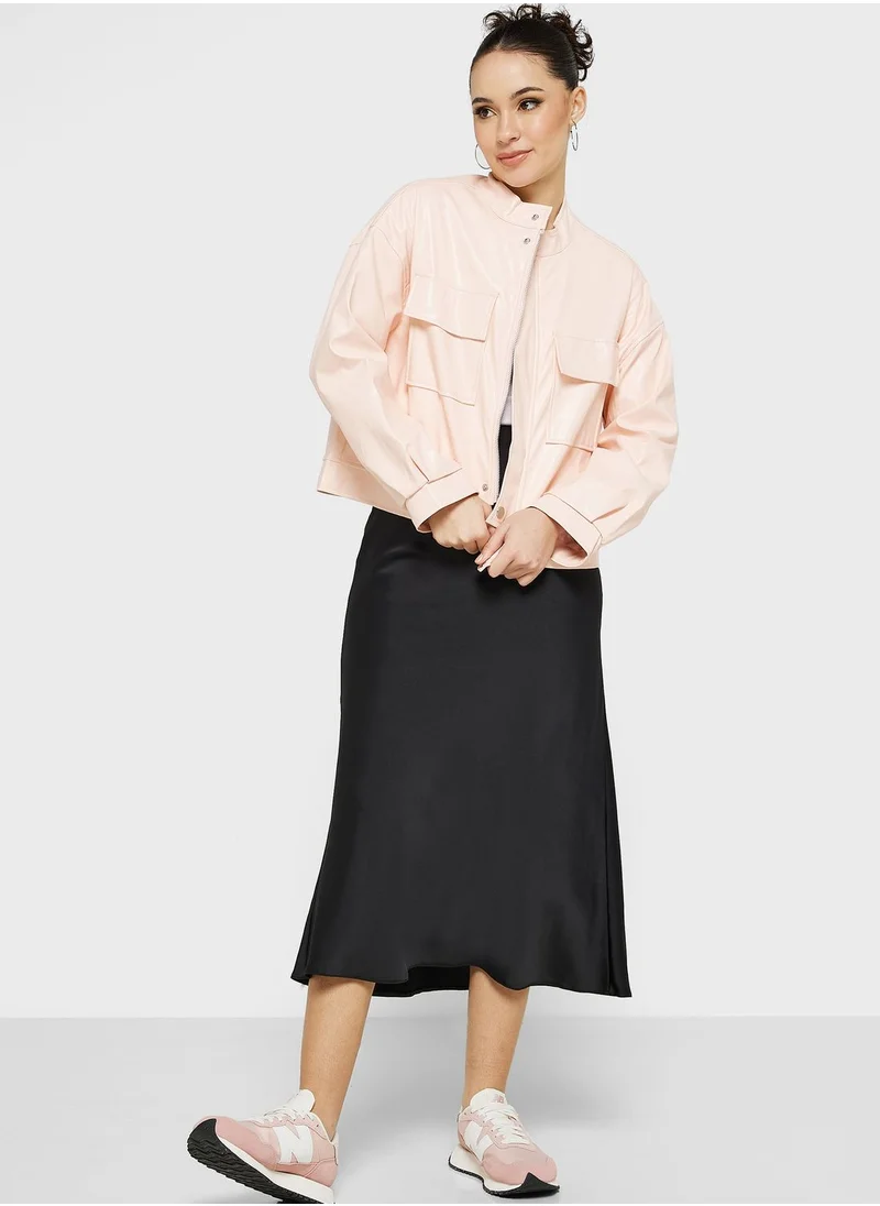 Ginger Utility Style Jacket With Pockets