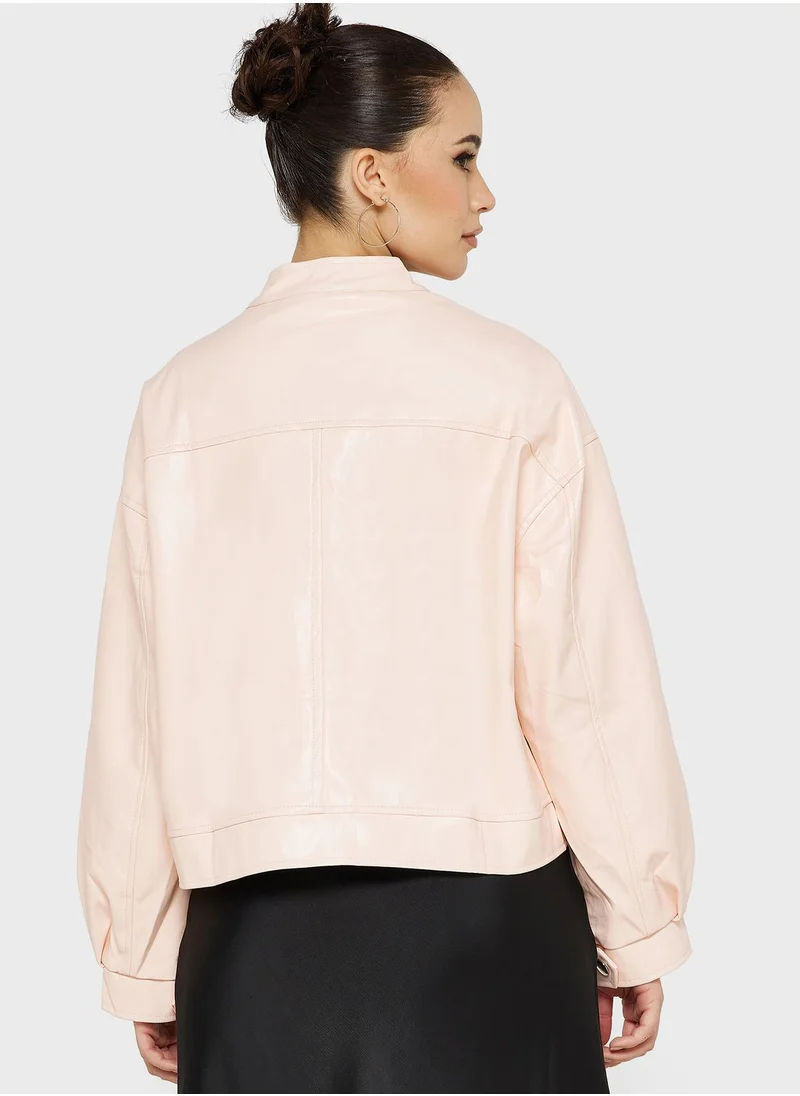 Ginger Utility Style Jacket With Pockets