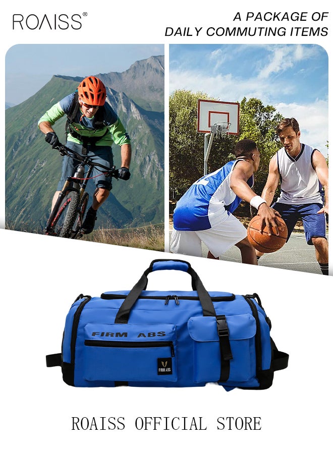 roaiss Large-Capacity Travel Bag Dry and Wet Separation Outdoor Sports Fitness Bag Men's Basketball Backpack Cycling Bag Independent Shoe Storage Waterproof Outdoor Backpack with Zipper Multiple Carrying Methods - Image 2