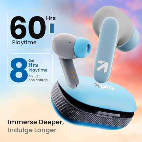 GOBOULT Y1 Pro Ear Buds Wireless 60H Playtime, 4 Mics Calling, 45ms Low Latency Gaming, Made in India,13mm Bass Driver Earbuds Buds TWS Bluetooth Wireless Earphone - Image 3