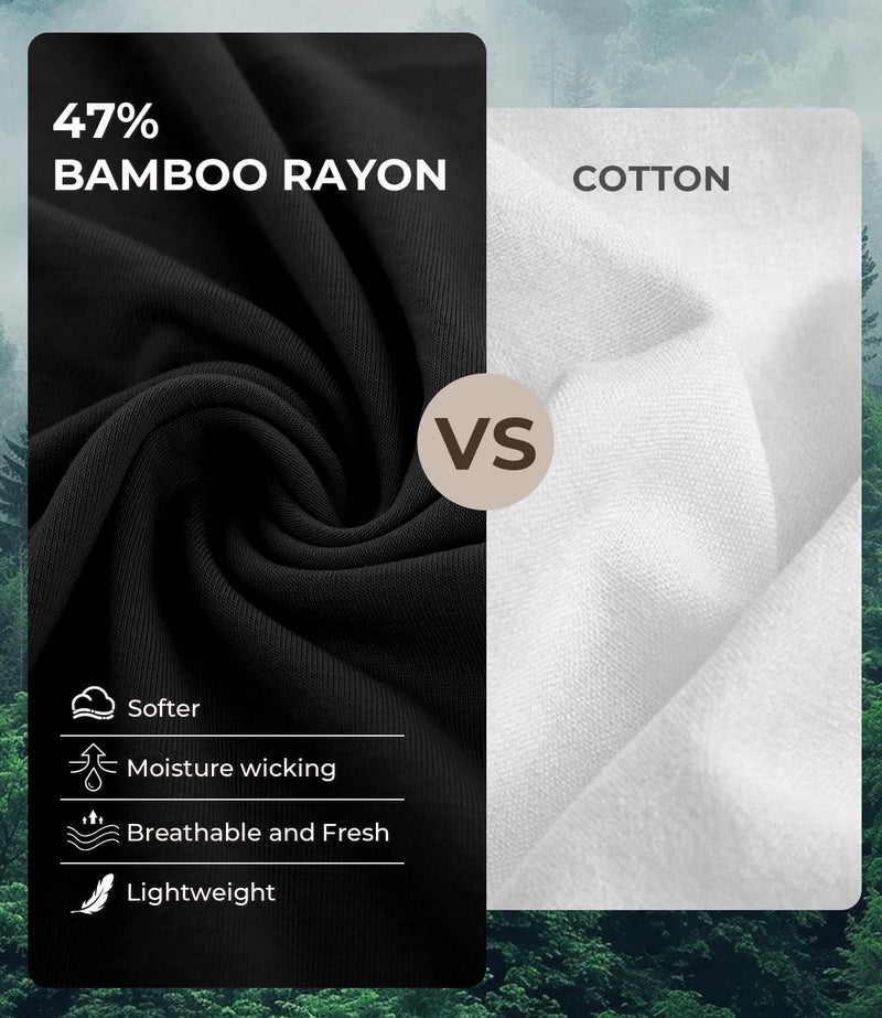 BAMBOO COOL Men's Undershirts V Neck, Slim Fit Moisture Wicking White T Shirts for Men, Breathable Soft Stretch Tees 3 Pack - Image 3