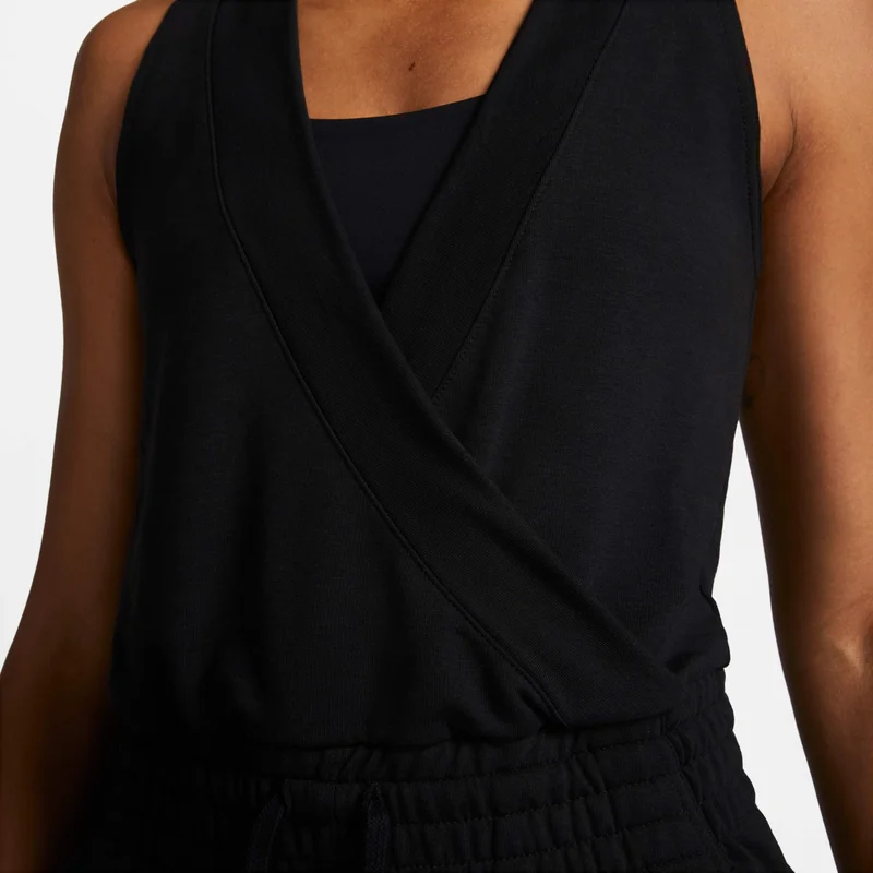 Nike Black Women's Yoga Dri-FIT French Terry Jumpsuit for Women | Best Price UAE