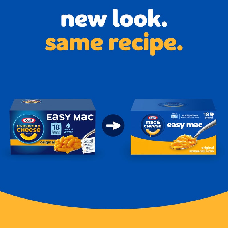 Kraft Easy Mac Original Mac & Cheese Macaroni and Cheese Dinner Microwavable Dinner, 18 ct Packets - Image 4