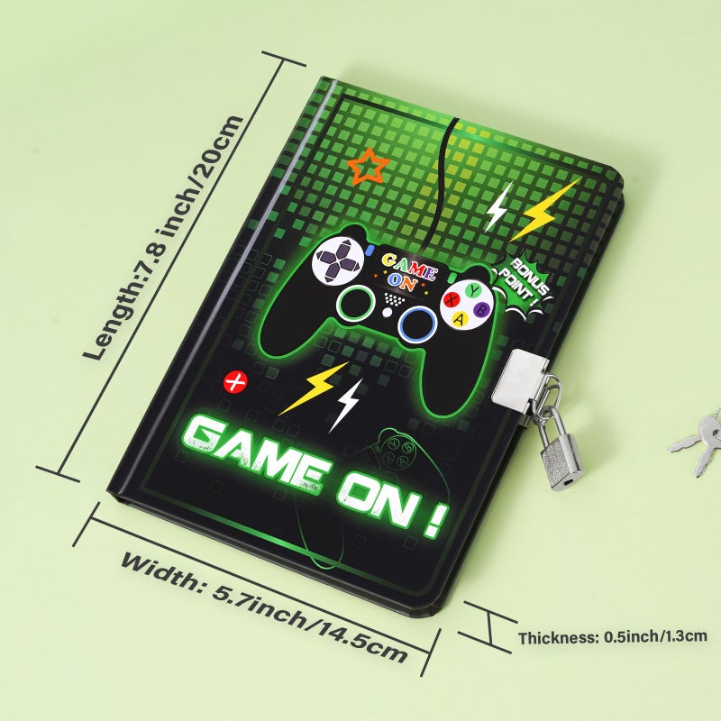 WERNNSAI Game Kids Diary for Boys, Luminous Secret Diary with Lock and Keys, Kids Journal Notebook Birthday Christmas Gift for 6 7 8-12 Year Old Boys, School A5 Lined Writing Drawing Notepad - Image 5