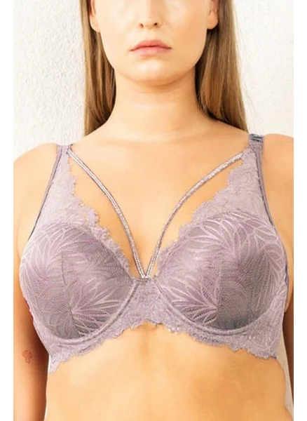 Magic Form 4686 Women's Stone Lace Bra-Zinc