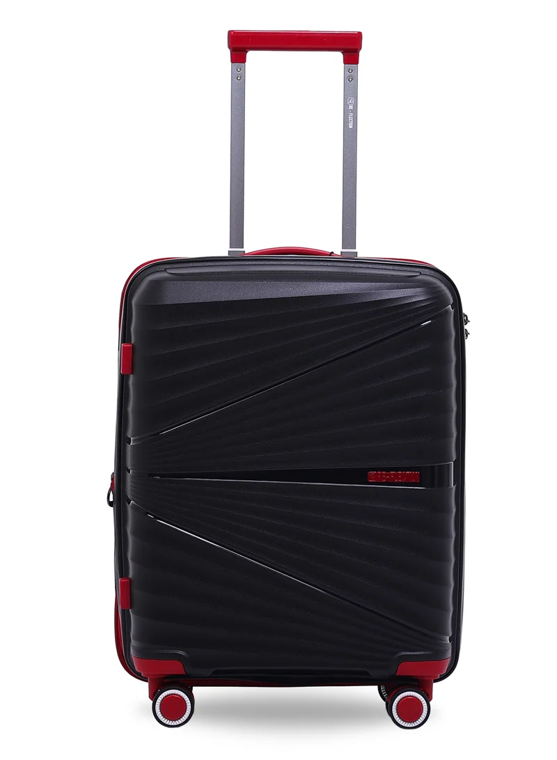 ريفلكشين Reflection PP Luggage, Lightweight Hardshell, Expandable with 4 Spinner Wheels and TSA Lock (20-Inch, Black)