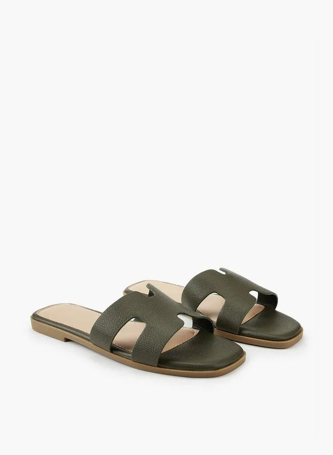 Solid Slip-On Flat Sandals