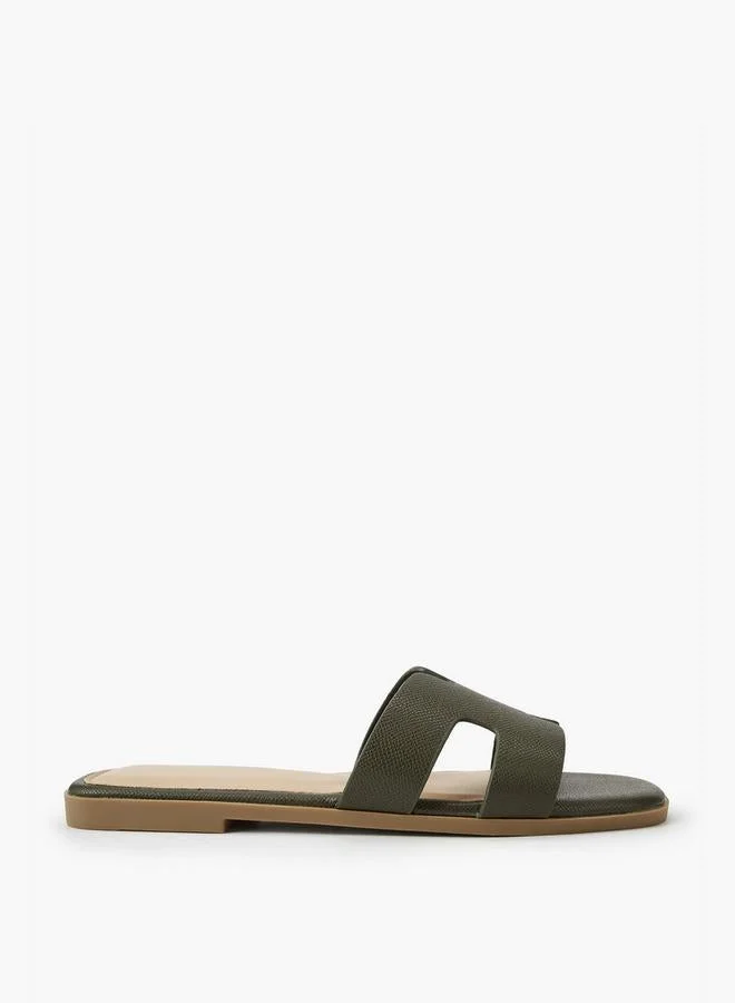 Solid Slip-On Flat Sandals