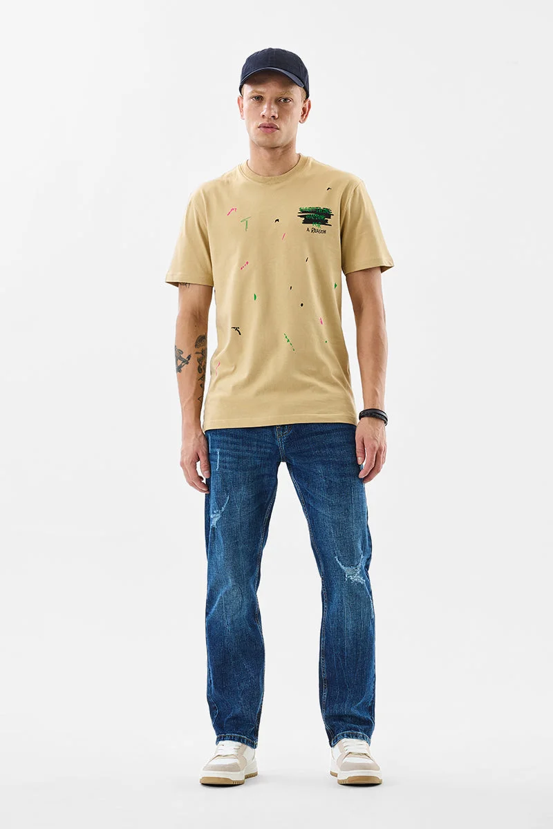 SNITCH Blue Washed Comfort Fit Stretch Jeans for Men | Best Price UAE