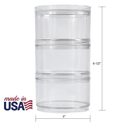 STORi Bella Stackable Clear Plastic Container (Set of 3) Round Vanity Storage Organizers with Lids for Hair Accessories & Beauty Supplies | Made in USA - Image 5