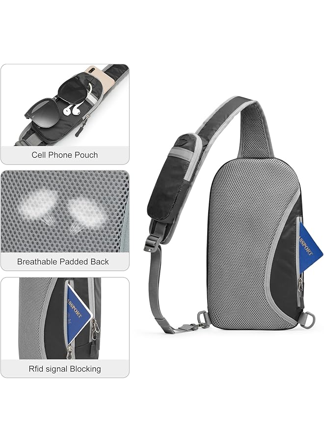 G4Free Sling Bag RFID Blocking Crossbody Backpack with Front Pocket Hiking Daypack Chest Bag for Women Men - Image 3