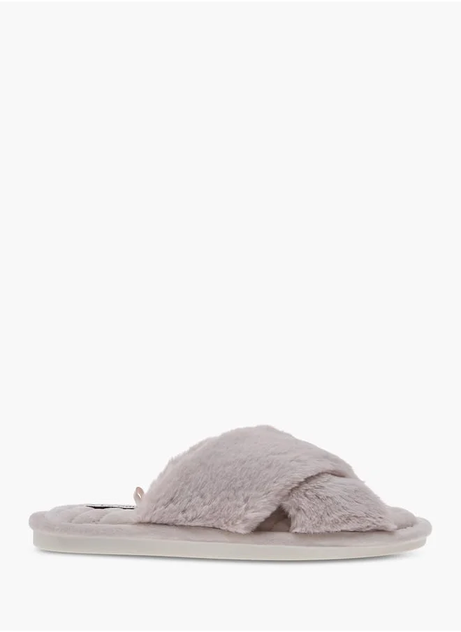 لو كونفورت Women Faux Fur Textured Bedroom Slippers