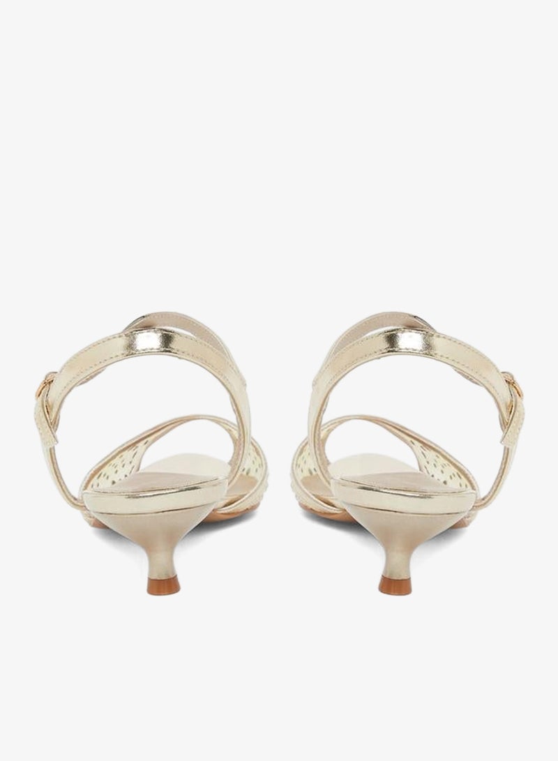 Styli Embellished Vamp Low Heel Sandals - Image 4