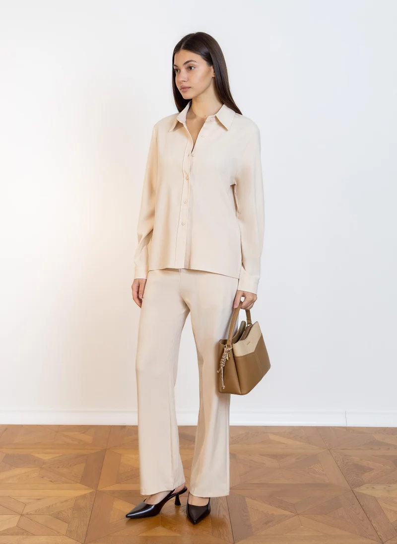 Shapes Beige COMFORT SHIRT SET for Women | Best Price UAE
