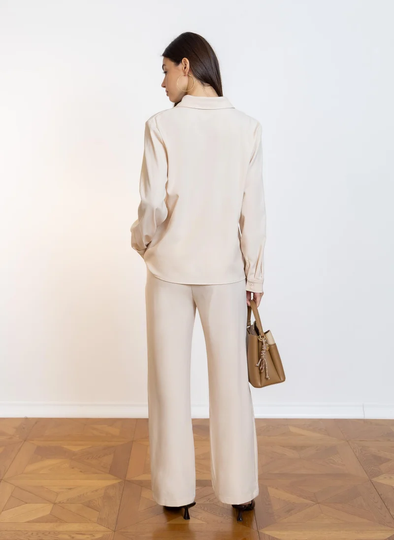 Shapes Beige COMFORT SHIRT SET for Women | Best Price UAE