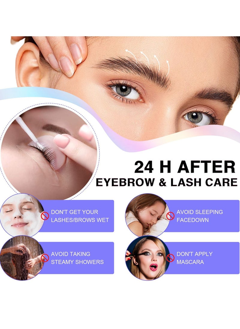 Elaimei - Brow Lamination Lash Lift and Tint Kit Professional Eyebrow and Eyelash Perm Kit with Black Dye Fuller and Thicker Brows Long lasting for 6-8 Weeks Suitable for Salon and Home Use - Image 1