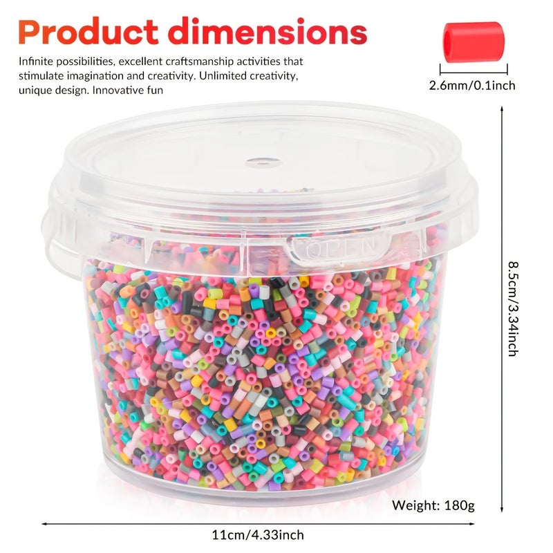 Colorful Rainbow Fuse Beads Set 18000pcs Assorted Color Boxed Beads With Included Tools Keychains Tassel Pendants Lanyards Tweezers Crochet Hooks Pegboard Additions For Handmade Creations - Image 4