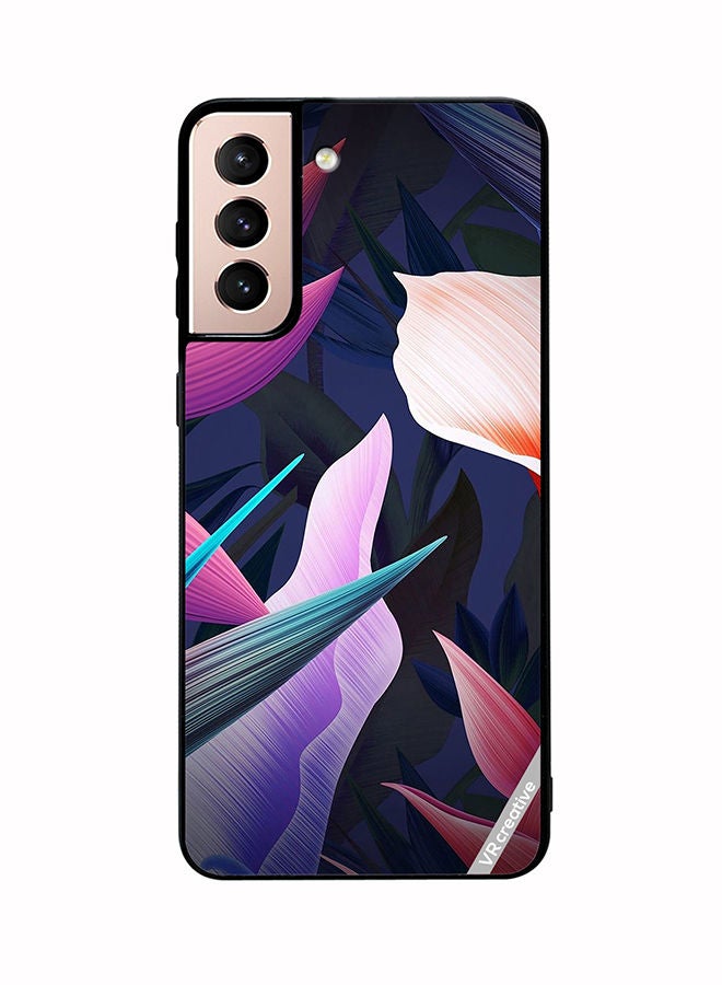 VR CREATIVE Protective Case Cover For Samsung Galaxy S21 5G Colorful Flowers And Leaves Design Multicolour - Image 1
