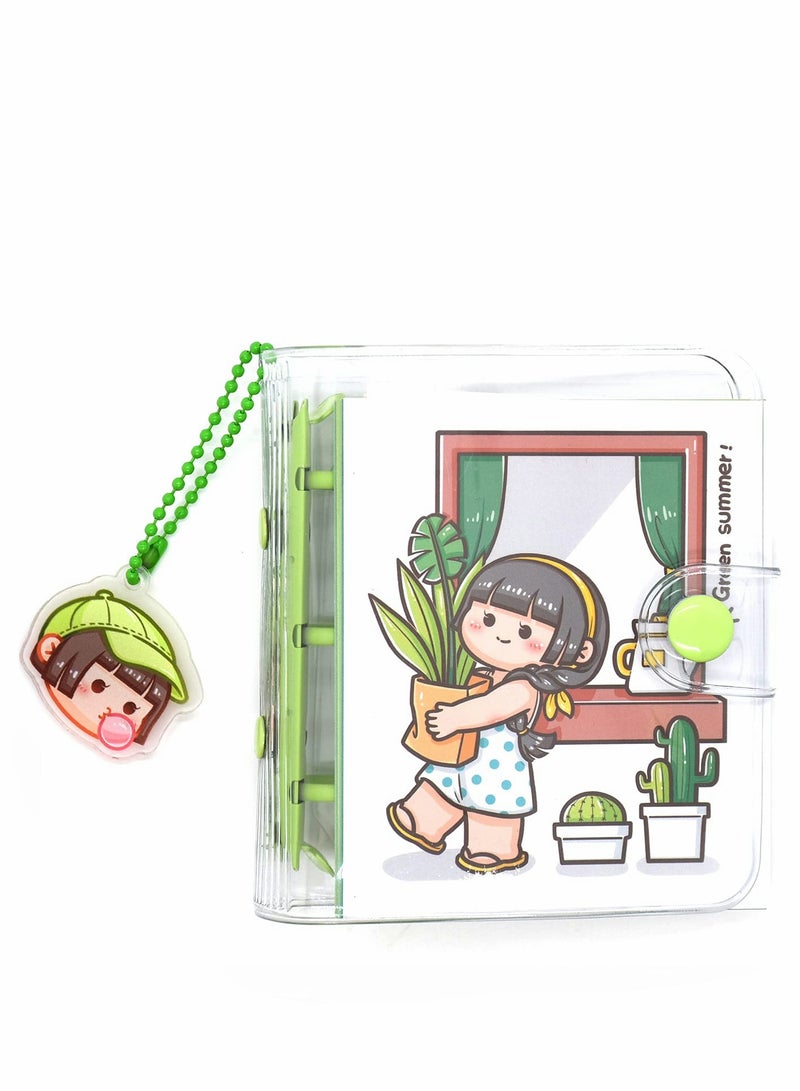 Mini Transparent Notebook with Keychain Soft PVC Binder Cover 3 Ring Planner Protector Inner Pages - Image 2