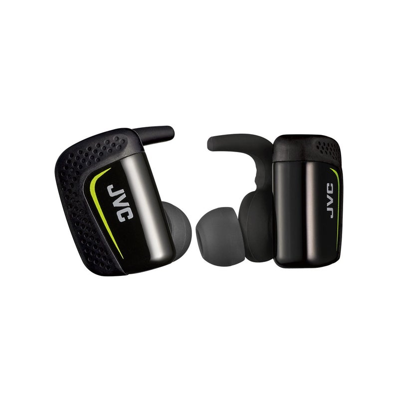 JVC True Wireless Earbuds for Sports & Fitness, Sweat/Water Proof IPX5, Bluetooth Connectivity, Pivot Motion Fit, 3 Point Support Structure, 3+6 Hours Battery Life - HAET90BTB (Black) - Image 1