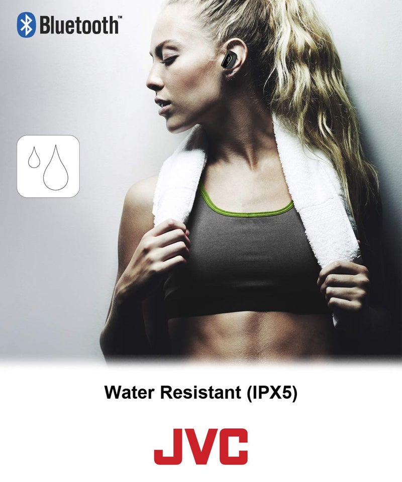 JVC True Wireless Earbuds for Sports & Fitness, Sweat/Water Proof IPX5, Bluetooth Connectivity, Pivot Motion Fit, 3 Point Support Structure, 3+6 Hours Battery Life - HAET90BTB (Black) - Image 4