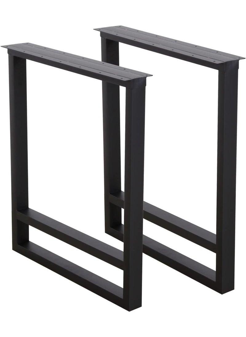 HIRVALL HIRVALL Metal Table Legs Heavy Duty Square Tube Iron Desk Legs Set of 2 28 Height 18 Wide Industrial Furniture LegsDining Table LegsModern Coffee Table LegsBench LegsConsole Table Legs  - Image 1