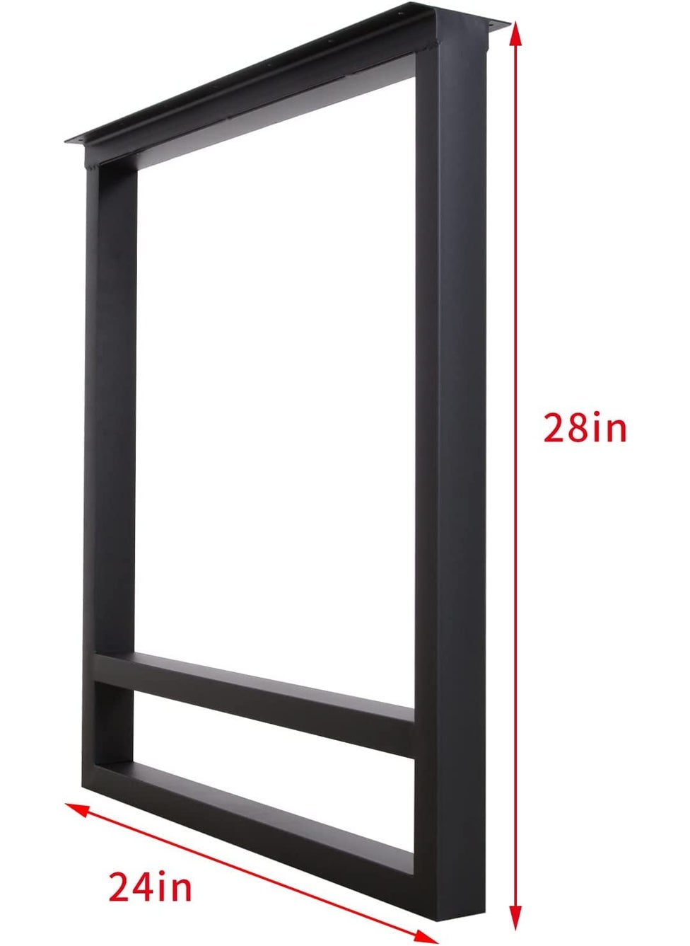 HIRVALL HIRVALL Metal Table Legs Heavy Duty Square Tube Iron Desk Legs Set of 2 28 Height 18 Wide Industrial Furniture LegsDining Table LegsModern Coffee Table LegsBench LegsConsole Table Legs  - Image 5
