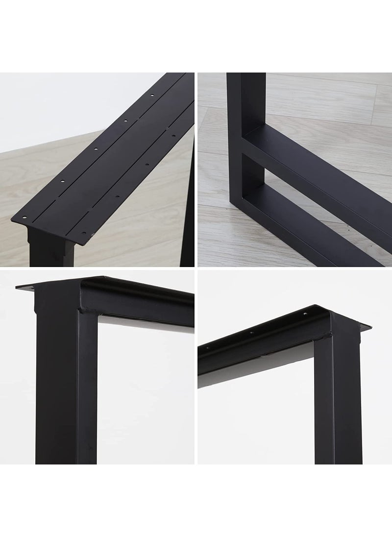 HIRVALL HIRVALL Metal Table Legs Heavy Duty Square Tube Iron Desk Legs Set of 2 28 Height 18 Wide Industrial Furniture LegsDining Table LegsModern Coffee Table LegsBench LegsConsole Table Legs  - Image 4